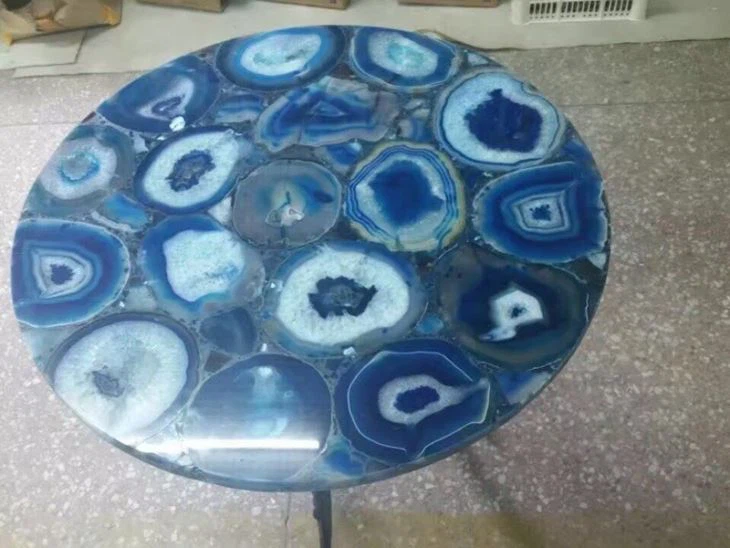 Agate Backlit Mosaic Tile Blue Countertop Hotel Foor Tile Agate Backlit Mosaic Tile Blue Countertop Hotel Foor Tile